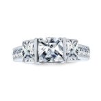 Art Deco 3CT CZ Three Stone Princess Cut Engagement Ring