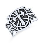 Men's Stainless Steel Viking Shield Cross Signet Ring Oxidized Silver Tone