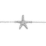 Vacation Beach CZ Starfish Anklet Ankle Bracelet Rose Gold Sterling Silver - Image 4