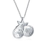 Hawaiian Seaside Pendant Necklace Sand Dollar Starfish Seashell in Silver - Image 2