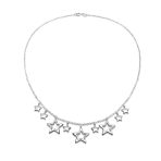 Celestial USA Patriotic Star Bib Statement Collar Necklace in Sterling Silver - Image 2