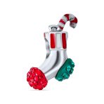 Festive Red Green Crystal Candy Cane Christmas Charm Bead for Stocking Stuffers