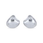 Hawaiian Seaside Stud Earrings: Clam Seashell - Sterling Silver Tropical Vibes - Image 2