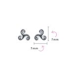 Set of 2 Ancient Celtic Triskele Stud Earrings in Oxidized Sterling Silver - Image 5