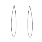Endless Lightweight Thin Oval Shape Big Hoop Earrings Gold Plated .925 Sterling Silver 2 Inch - Image 4