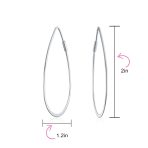 Endless Lightweight Thin Oval Shape Big Hoop Earrings Gold Plated .925 Sterling Silver 2 Inch - Image 9