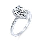 Classic Pear Shape Solitaire Cubic Zirconia CZ Engagement Ring Sterling Silver - Image 4