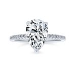 Classic Pear Shape Solitaire Cubic Zirconia CZ Engagement Ring Sterling Silver