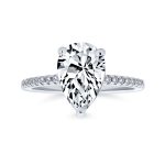 Classic Pear Shape Solitaire Cubic Zirconia CZ Engagement Ring Sterling Silver