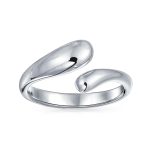 Geometric Teardrop Silver Ring Band Sterling Polished - Image 2