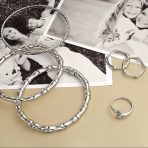 Geometric Teardrop Silver Ring Band Sterling Polished - Image 4
