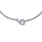 Romantic Bridal Heart Design CZ Cubic Zirconia Bezel Set Tennis Necklace Collar - Image 2