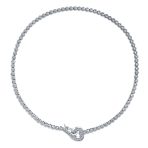 Romantic Bridal Heart Design CZ Cubic Zirconia Bezel Set Tennis Necklace Collar