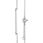Minimalist Horizontal Name Plate Sideways Bar Pendant Necklace Sterling Silver - Image 4