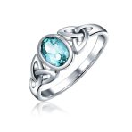 Oval Gemstone Celtic Trinity Knot Ring for BFF Sorority Sister Sterling Silver - Image 16
