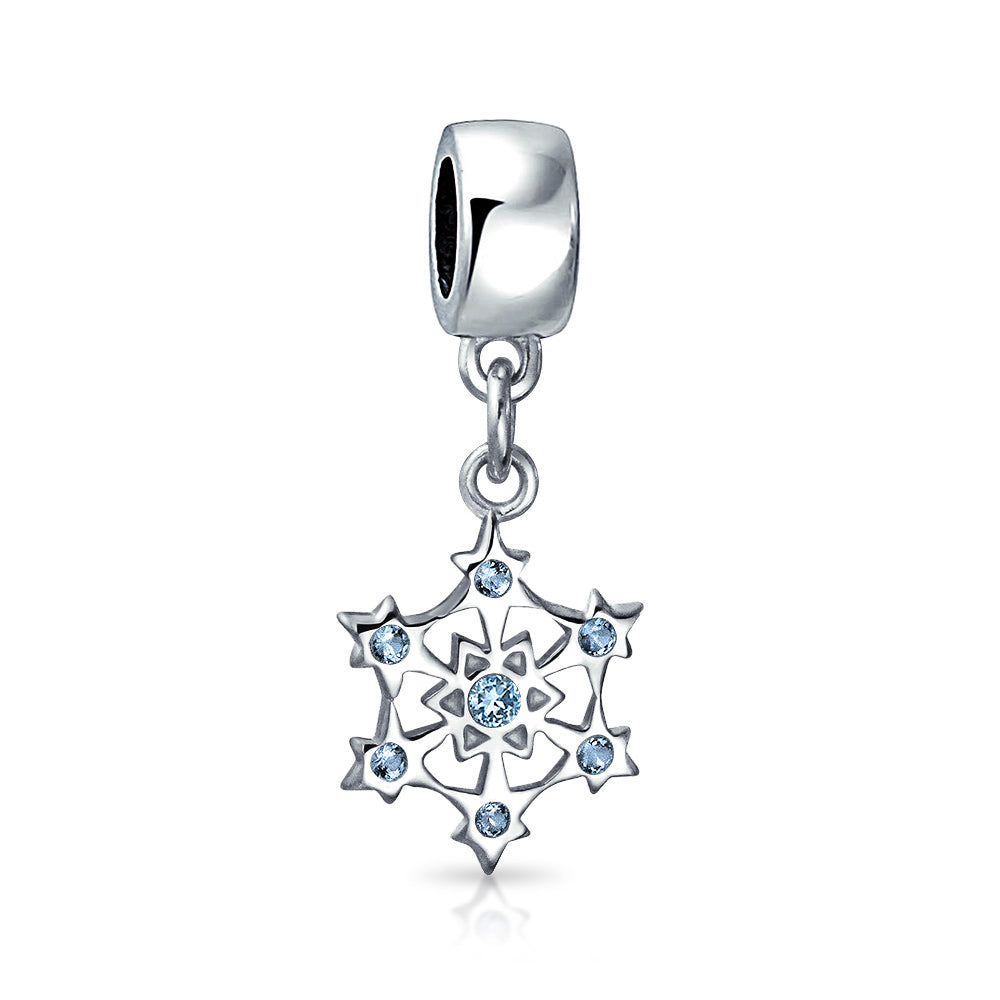 silver-topaz-cz-snowflake-bead_pbx-mma-51492-az_1 Aqua Ice Blue CZ Christmas Charm Bead Snowflake Silver - Image 1