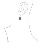 Oval Rainbow Abalone Shell Swirl Dangle Earrings in Sterling Silver - Image 3