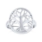 Silver Ring: Large Open Round Family Tree of Life Sterling Statement Piece