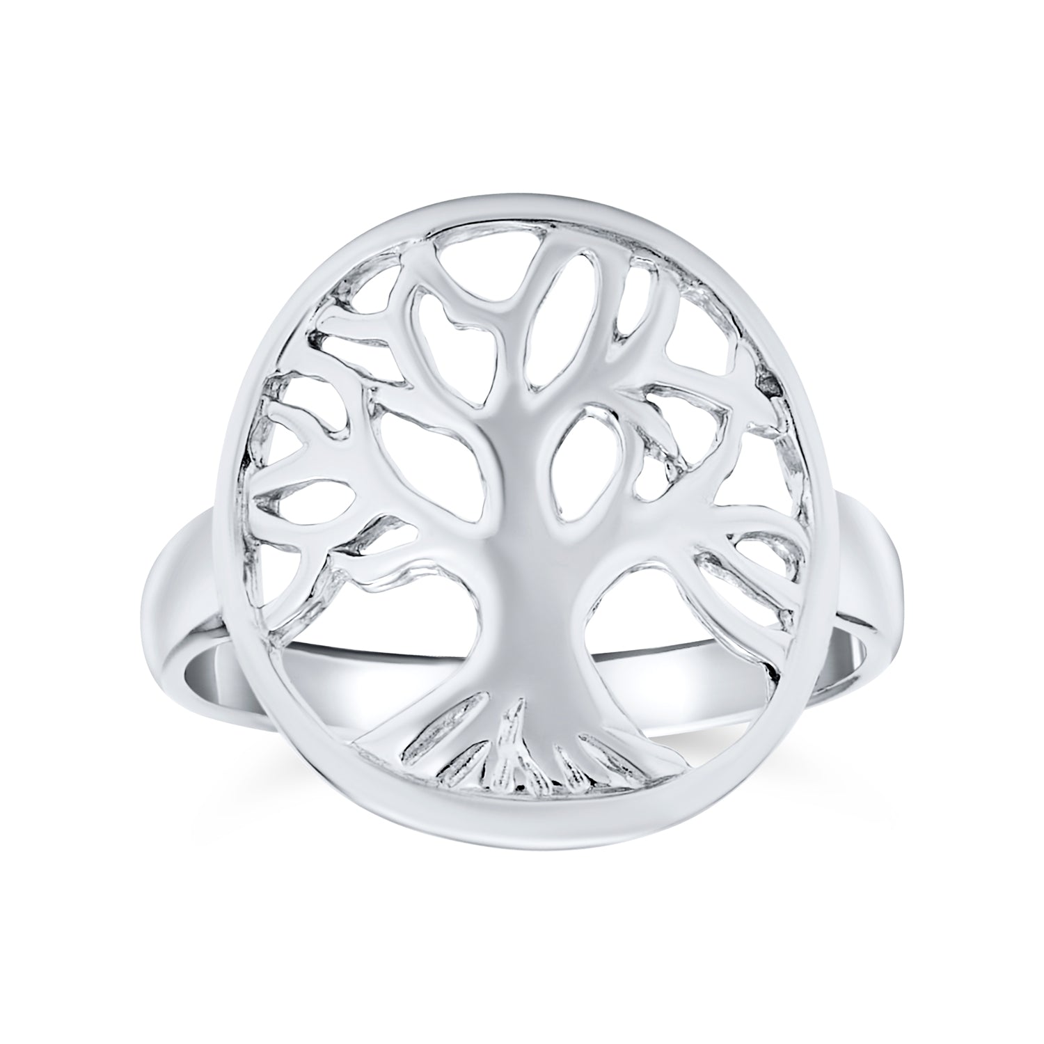 silver-tree-life-round-celtic-ring-pfs-11-3606_1 Silver Ring: Large Open Round Family Tree of Life Sterling Statement Piece - Image 1