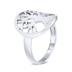 Silver Ring: Large Open Round Family Tree of Life Sterling Statement Piece - Image 2