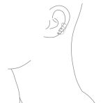 Triple Spiral CZ Curved Crawlers Ear Cuff Cartilage Earrings Gold Plated Silver - Image 7
