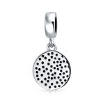 Round Disc Good Luck Celtic Knot Irish Clover Dangle Charm Bead Sterling Silver - Image 2