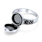 Triquetra Celtic Knot Trinity Signet Poison Ring for Men Oxidized Silver - Image 2