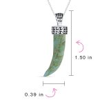 Tooth Amulet Onyx Howlite Turquoise Cornicello Italian Horn Pendant Necklace - Image 7