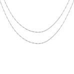 Set of 2 Thin 1.5MM Sterling Silver Singapore Rope Chain Necklace 16 & 18 Inch - Image 2