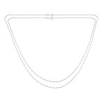 Set of 2 Thin 1.5MM Sterling Silver Singapore Rope Chain Necklace 16 & 18 Inch