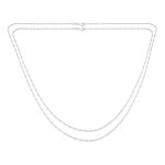 Set of 2 Thin 1.5MM Sterling Silver Singapore Rope Chain Necklace 16 & 18 Inch