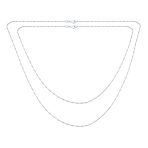 Set of 2 Thin 1.5MM Sterling Silver Singapore Rope Chain Necklace 20 & 24 Inch
