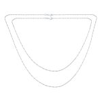 Set of 2 Thin 1.5MM Sterling Silver Singapore Rope Chain Necklace 20 & 24 Inch
