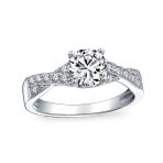 2CT Solitaire Pave CZ Cubic Zirconia Infinity Engagement Ring .925 Sterling Silver