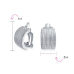 Casual Twisted Wide Half Hoop Clip-On Earrings for Non-Pierced Ears SilverGold - Image 9