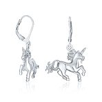 Pegasus Unicorn Medallion Necklace & Dangle Earring Set Oxidized Sterling Silver - Image 5