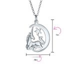 Pegasus Unicorn Crescent Moon Necklace & Dangle Earrings Set Sterling Silver - Image 4