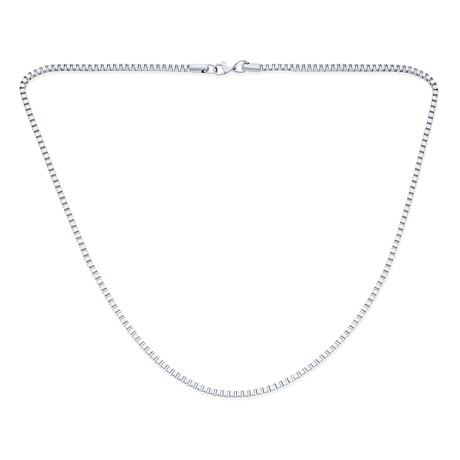 silver-venetian-chain-box-men-pk-venetiann16_2 Solid Heavy 5MM Venetian Box Link Chain Necklace .925 Sterling Silver 16 Inch - Image 1