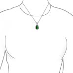 5CT Solitaire Teardrop Halo Cubic Zirconia CZ Pendant Necklace Silver Plated - Image 19