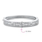 Vintage Art Deco Style Cubic Zirconia CZ Statement Bangle Bracelet - Image 4