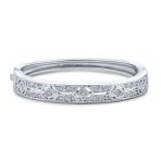 Vintage Art Deco Style Cubic Zirconia CZ Statement Bangle Bracelet