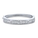 Vintage Art Deco Style Cubic Zirconia CZ Statement Bangle Bracelet