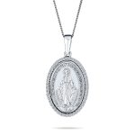 Traditional Christian Our Lady Of Guadalupe Virgin Mary Pendant Necklace Silver