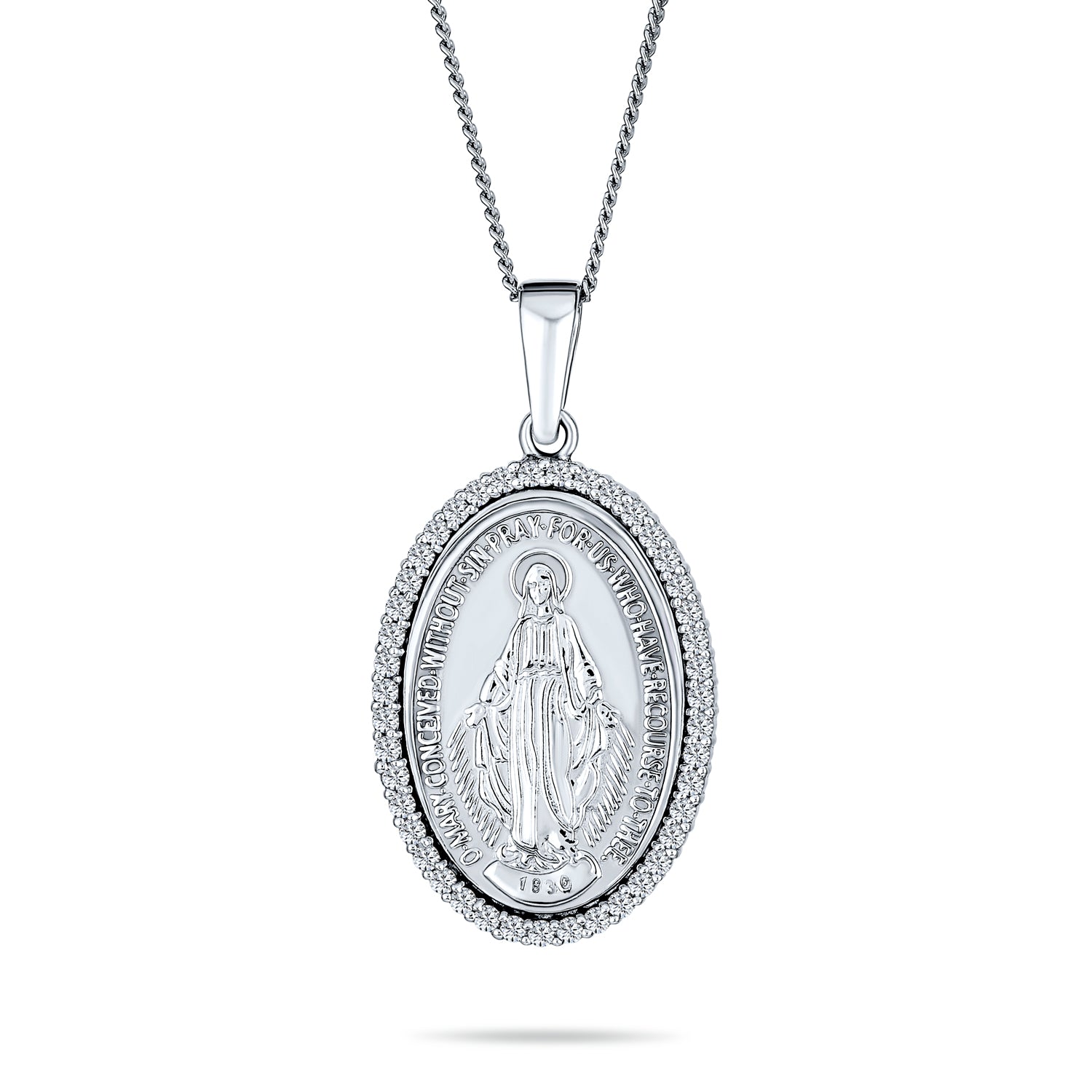silver-virgin-mary-pendant-necklace-appl-g194251-az_1 Traditional Christian Our Lady Of Guadalupe Virgin Mary Pendant Necklace Silver - Image 1