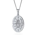 Traditional Christian Our Lady Of Guadalupe Virgin Mary Pendant Necklace Silver - Image 2
