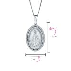 Traditional Christian Our Lady Of Guadalupe Virgin Mary Pendant Necklace Silver - Image 4