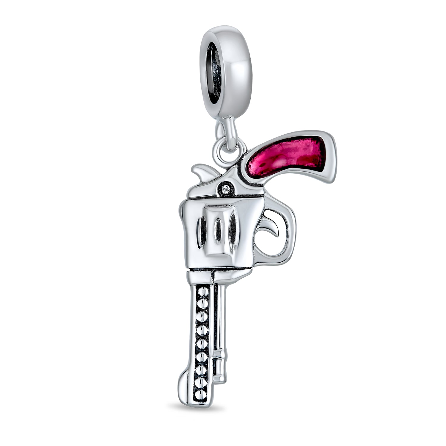 silver-western-charm-bead-gun_pbx-hsd-186_1 Western Dangle Toy-Gun-Charm Bead .925 Sterling Silver for European Bracelet - Image 1
