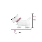 Large Statement Blue or Pink Crystal Dog Brooche Pin Silver Tone 1.3 Inch - Image 10