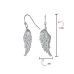 Heavenly Angel Wing Dangle Chandelier Earrings with CZ Pave in Sterling Silver - Image 7