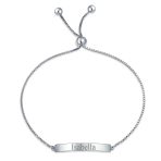 Minimalist Name Plated Bar Identification Tag ID Bolo Bracelet Sterling Silver Adjustable - Image 3